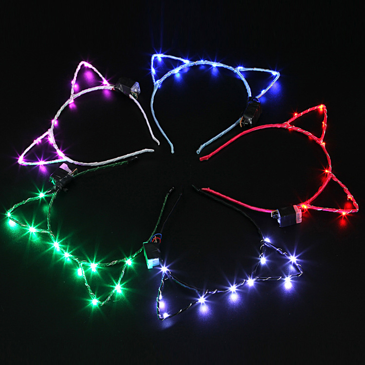 New shining metal headwear, cat ears, glittering headband, headband, girls' headwear for sale, Sprout jewelry manufacturer wholesale details Picture