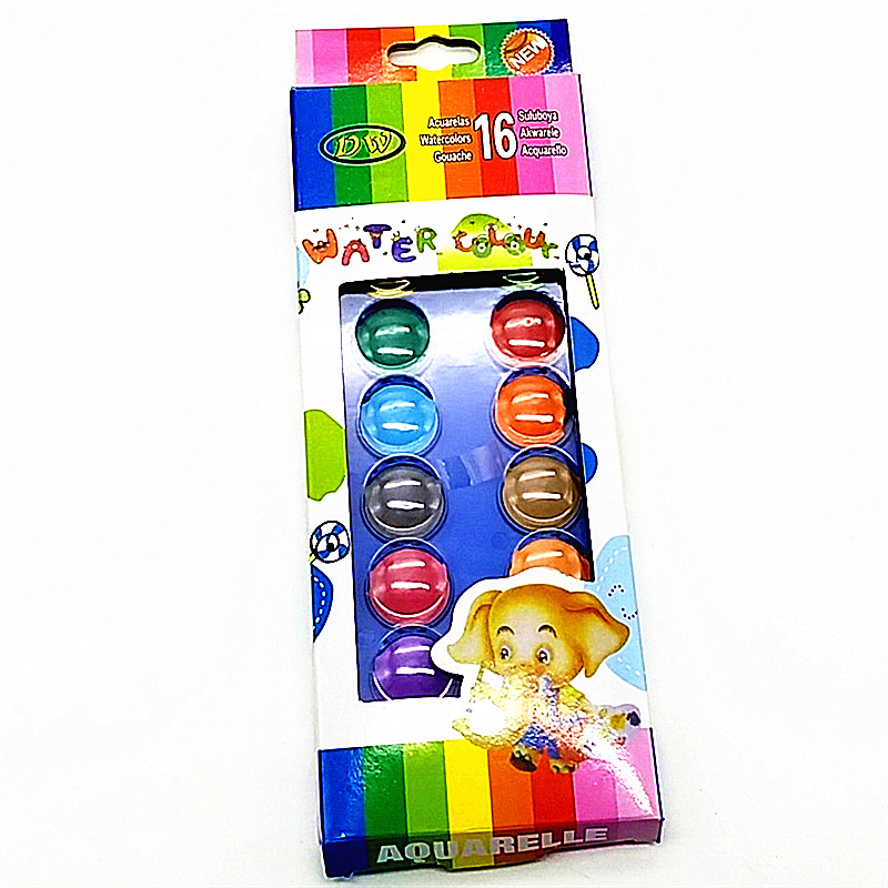 阳光百货 固体水彩颜料套装无毒可水洗水彩画笔套装初学者水粉饼