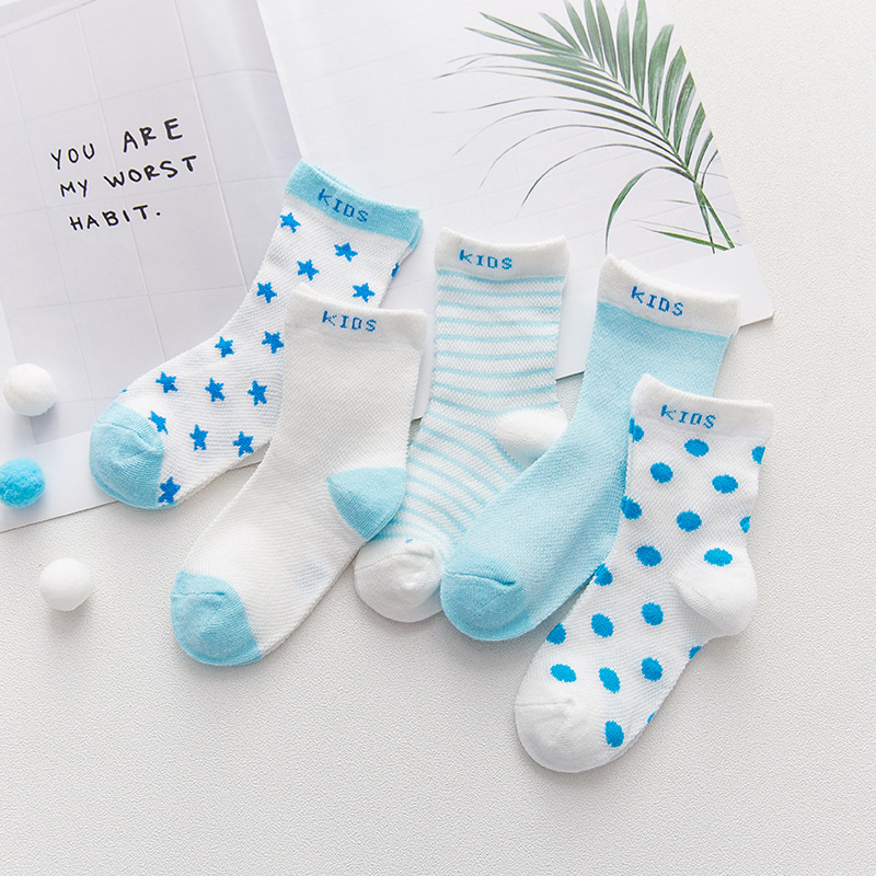 Spring and summer new children's socks, hollowed-out all-cotton mesh socks, baby thin cotton ultra-thin breathable baby socks details Picture