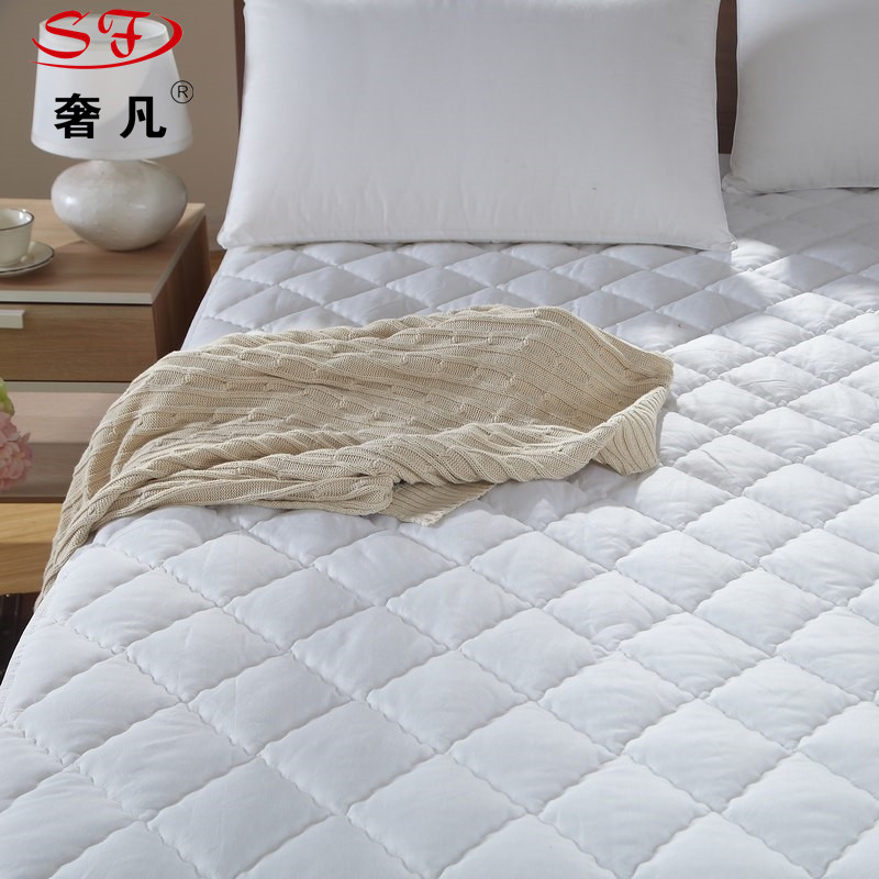 Hotel bedding: white anti-down fabric, all-cotton mattress; school household Simmons protective pad details Picture