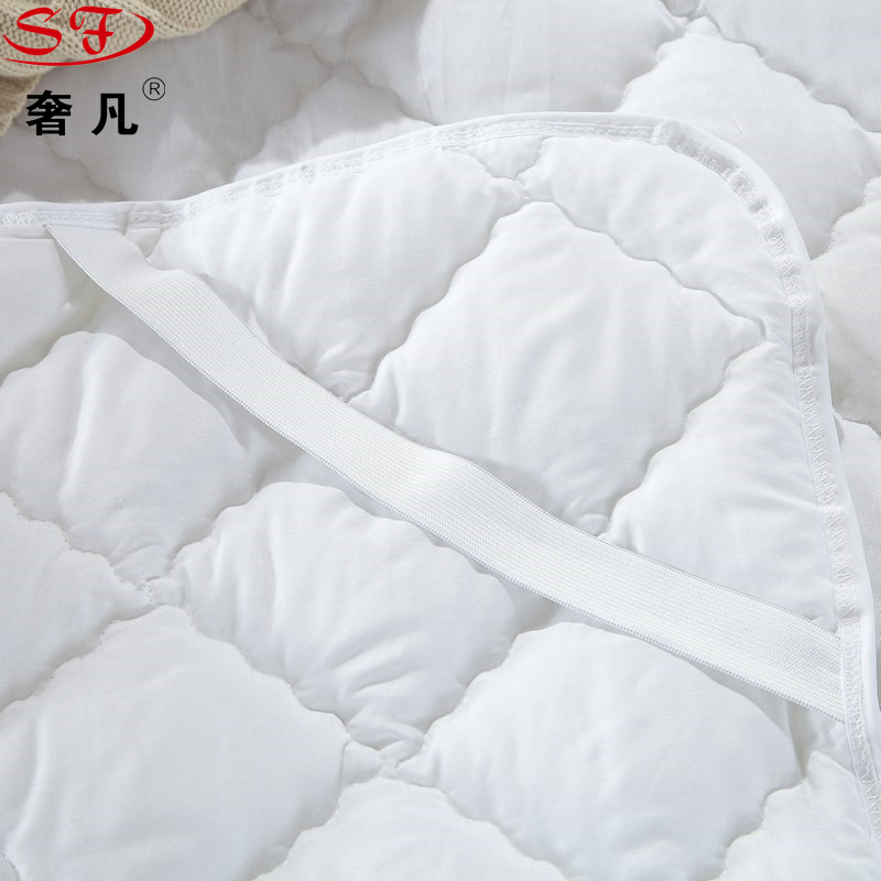 Hotel bedding: white anti-down fabric, all-cotton mattress; school household Simmons protective pad Specification image