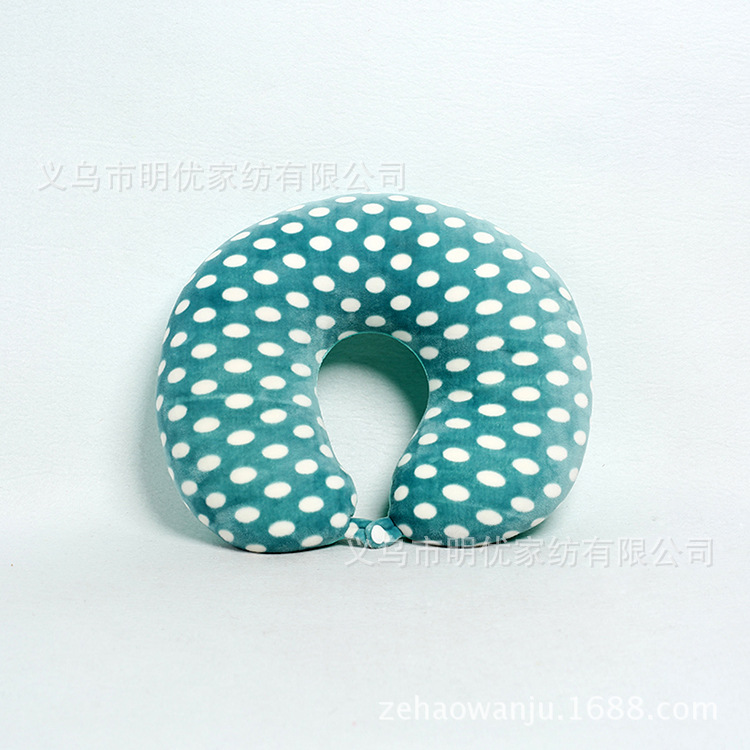 Dot Elastic fabric neck pillow, travel car office foam particle cartoon neck pillow, neck guard plush neck pillow details Picture