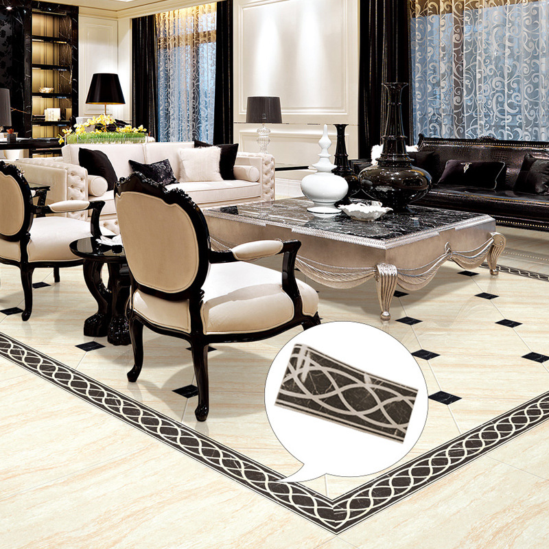 Pasillo baldosas decorativas umbral autoadhesivo línea de baldosas salón guía de ondas pegatinas kick line parrilla de pared resistente al agua resistente al desgaste details Picture