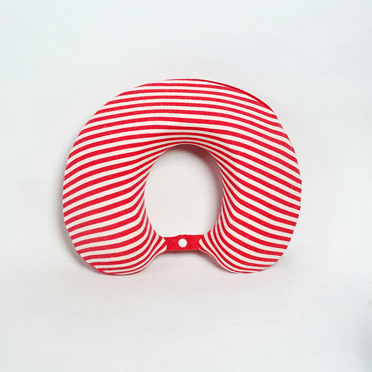 Wholesale of striped buckle U-shaped pillows, memory foam nap pillows, slow rebound sleep pillows, cervical spine protection U-shaped travel pillows Specification image