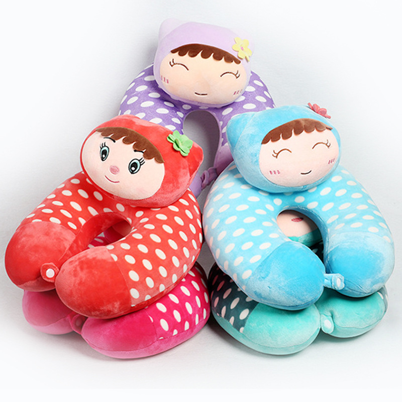 Wholesale of new foam particle U-shaped pillows, cartoon neck pillows, plush travel pillows, fashionable and cute, factory direct sales