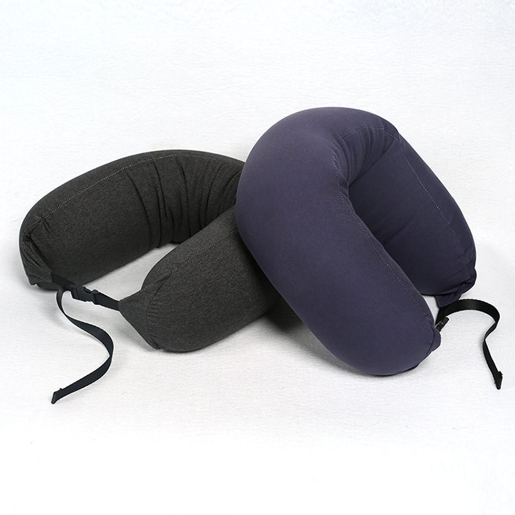 Wholesale of new Korean plain travel pillow foam particle Muji U-shaped pillow of the same quality and color for cervical vertebrae