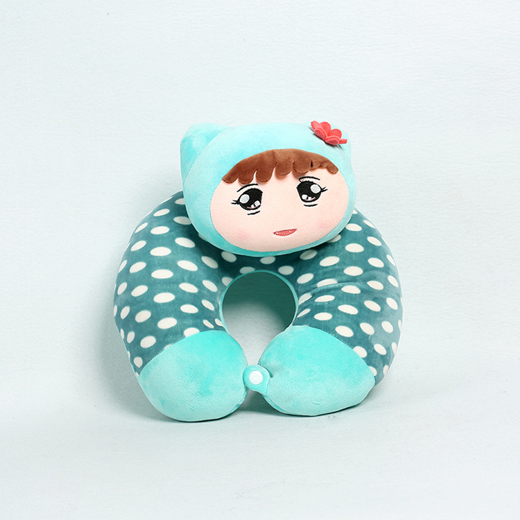 Wholesale of new foam particle U-shaped pillows, cartoon neck pillows, plush travel pillows, fashionable and cute, factory direct sales Specification image