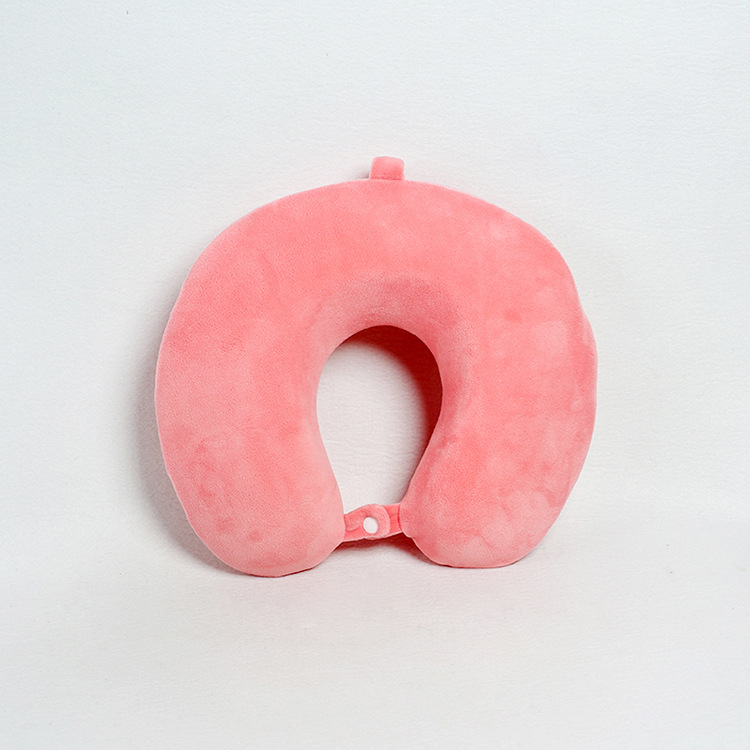 Wholesale of elastic band buckle U-shaped pillows, memory foam nap pillows, backrest pillows, slow rebound sleep pillows, cervical spine protection U-shaped travel pillows details Picture