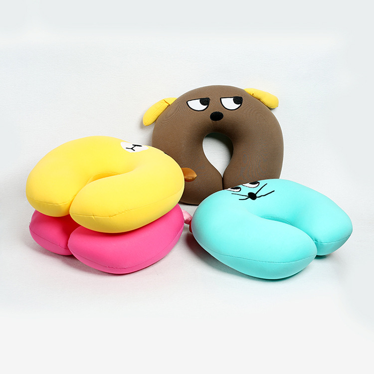 Car travel office foam particle cartoon neck pillow Animal plush neck pillow monkey cat details Picture