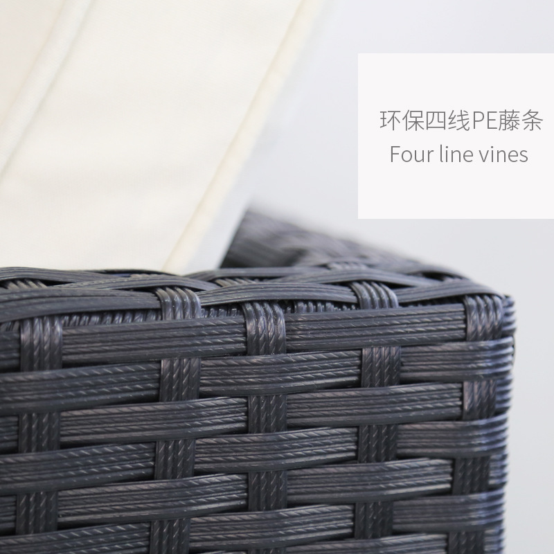 野人谷户外桌椅藤椅五件套庭院室外休闲桌椅阳台花园桌椅套装详情图4