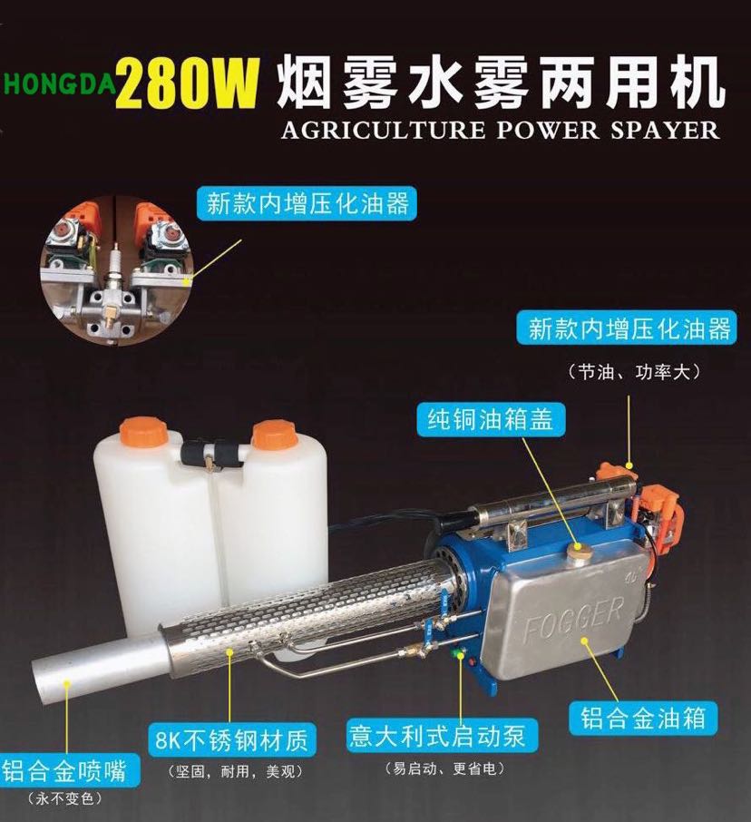 喷雾器农用电动高压弥雾机烟雾水雾迷雾汽油农药机打药机