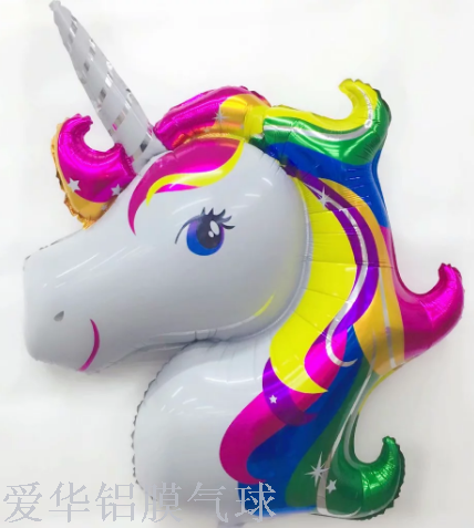 Aluminum unicorn cartoon animal child toy inflatable balloon Helium balloon hydrogen balloon decorated wedding party