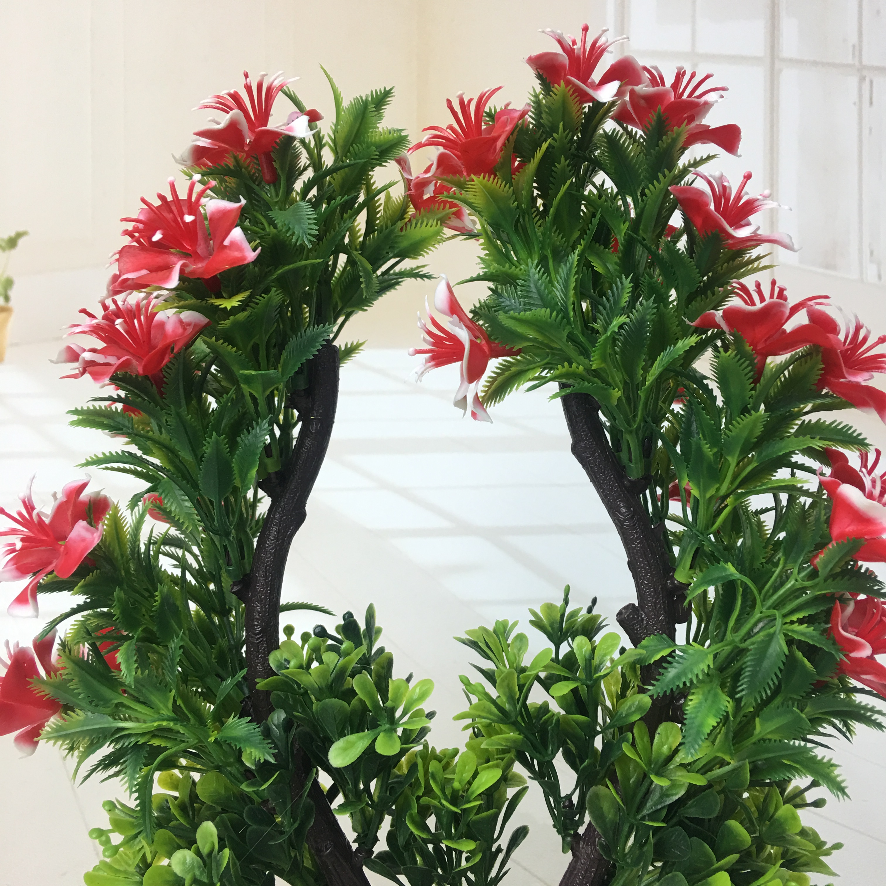 Mini artificial bonsai flowers, small potted plants, factory direct sales of artificial flower plants Specification drawing