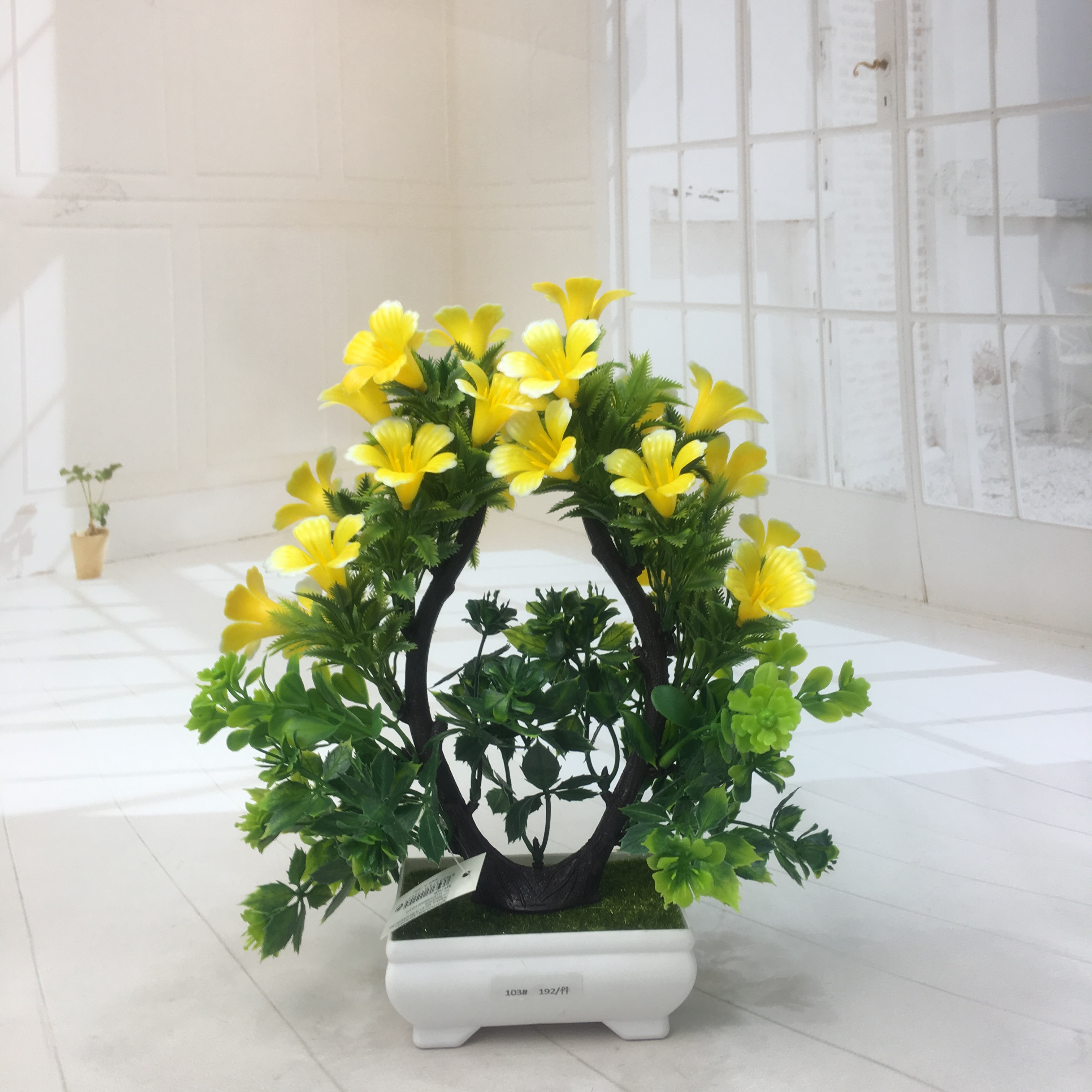 Mini artificial bonsai flowers, small potted plants, factory direct sales of artificial flower plants Specification image