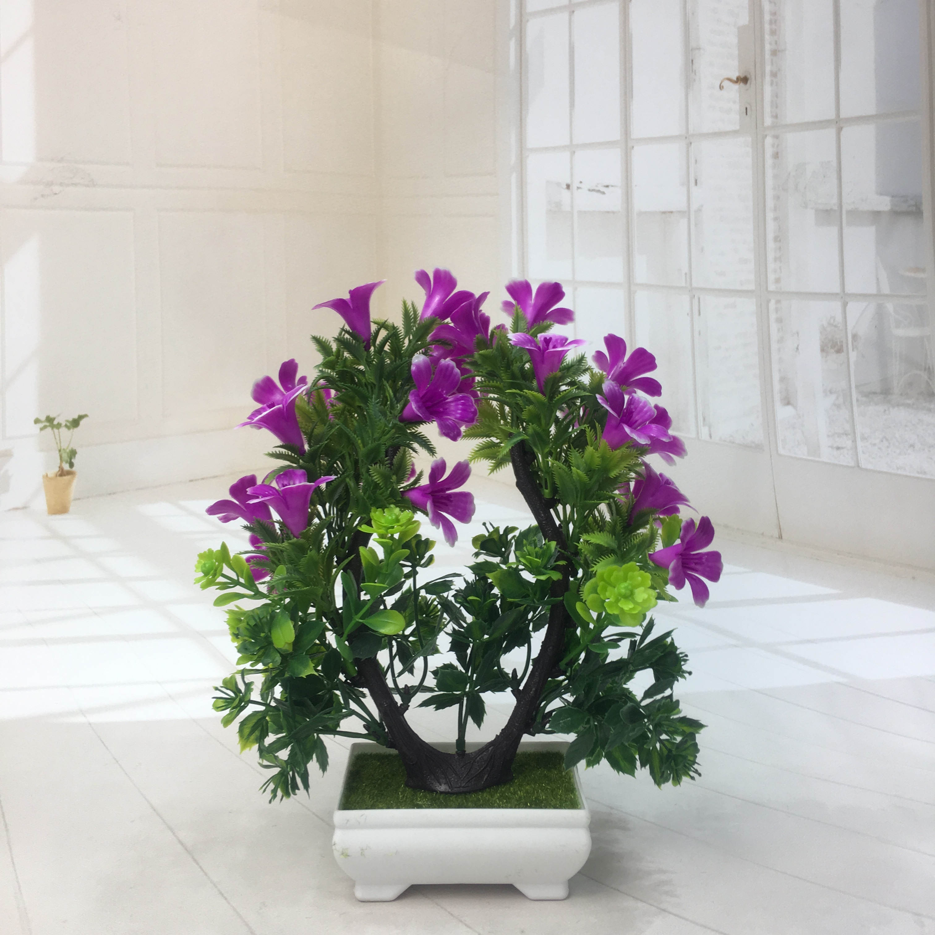 Mini artificial bonsai flowers, small potted plants, factory direct sales of artificial flower plants