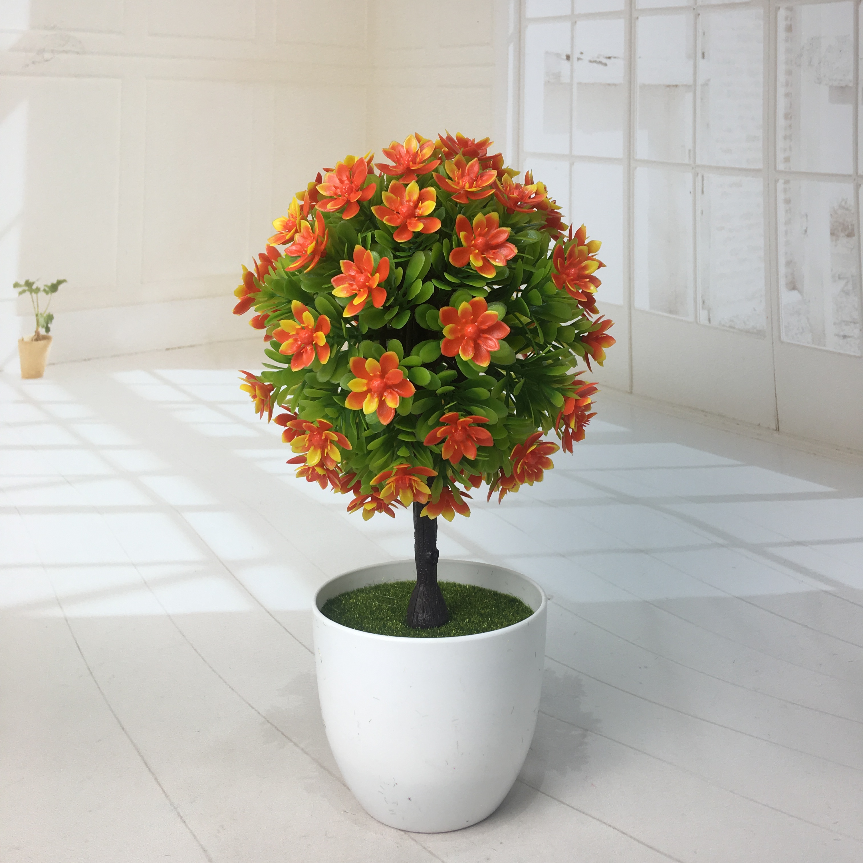 Mini artificial bonsai flowers, small potted plants, factory direct sales of artificial flower plants Application Scenario