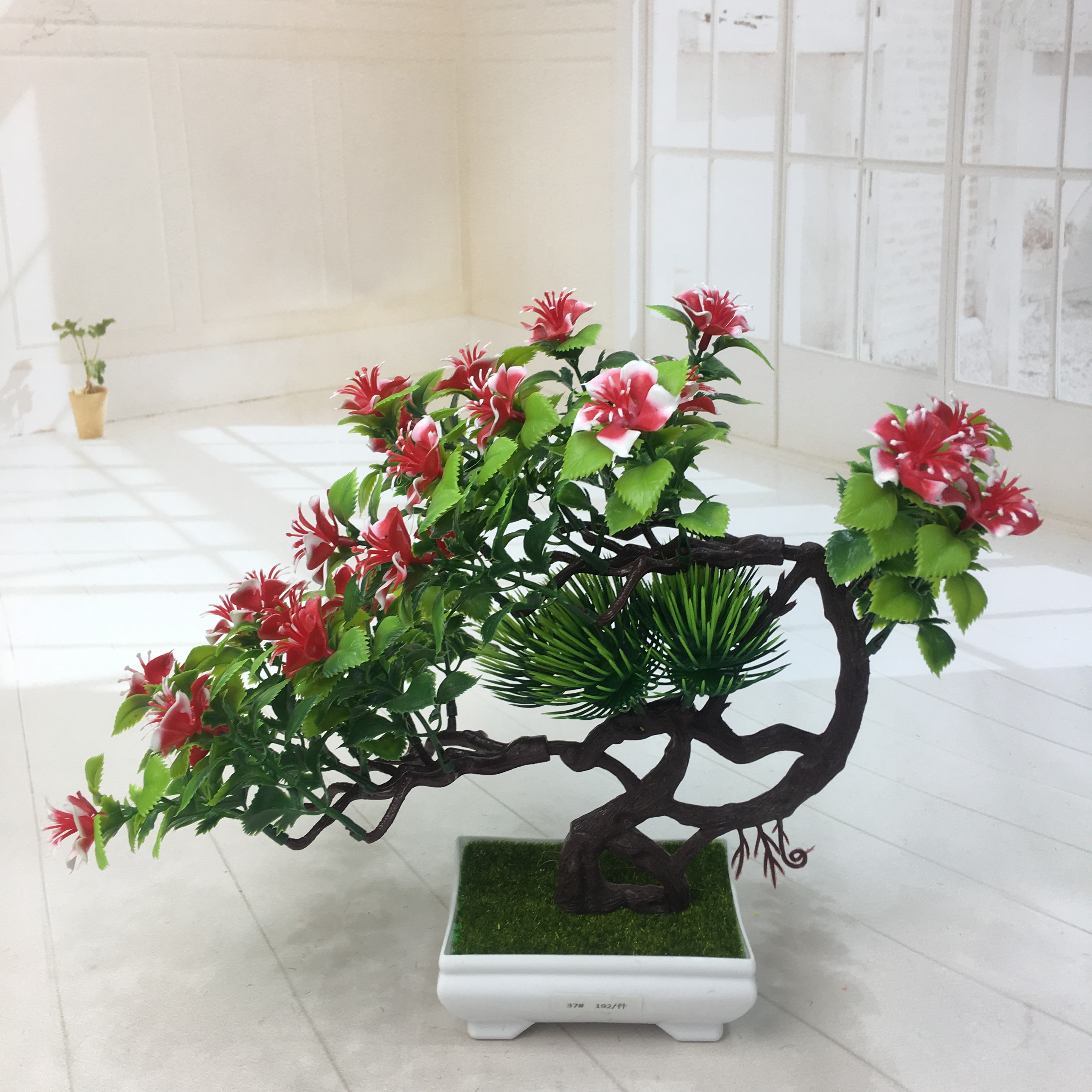 Mini artificial bonsai flowers, small potted plants, factory direct sales of artificial flower plants Specification image