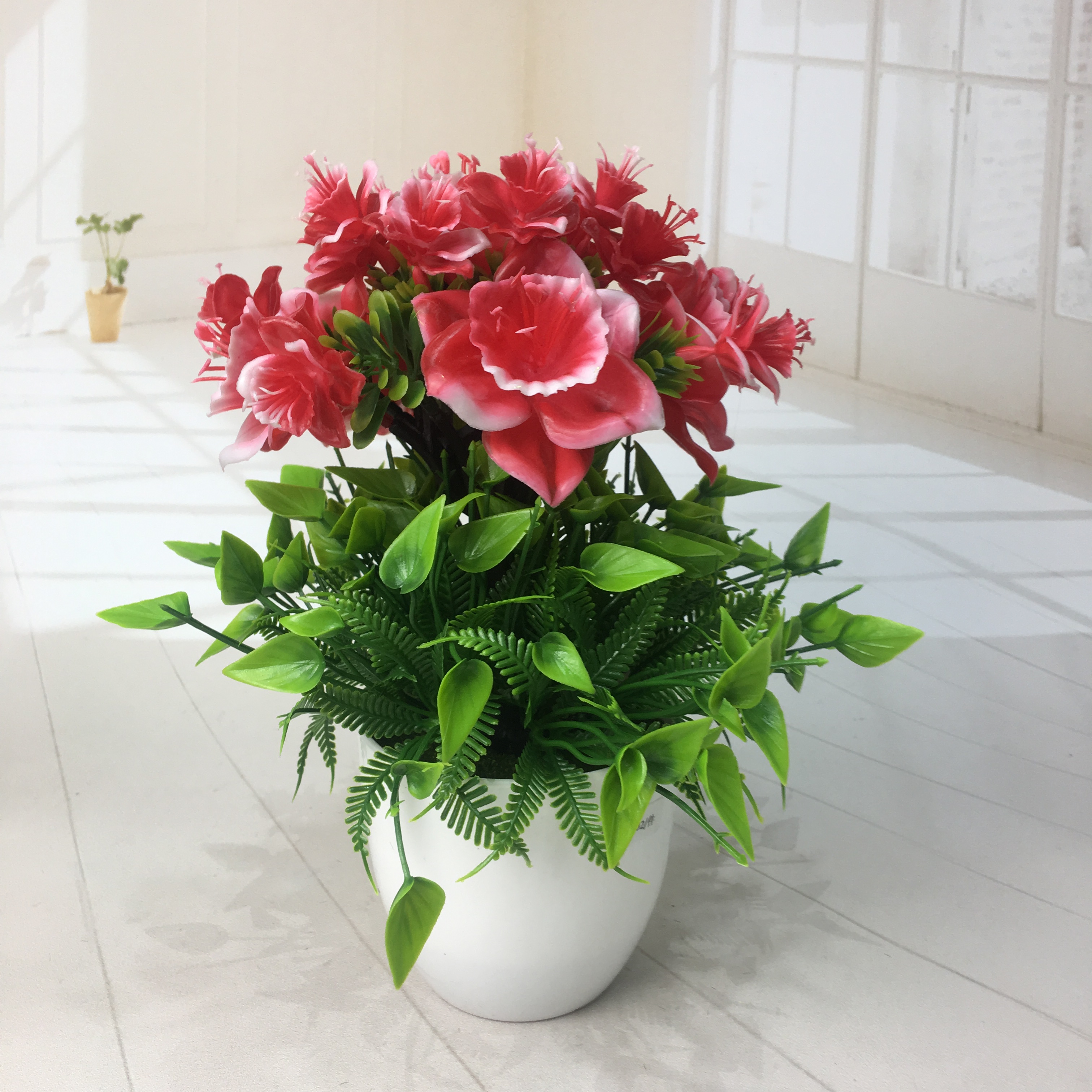 Mini artificial bonsai flowers, small potted plants, factory direct sales of artificial flower plants