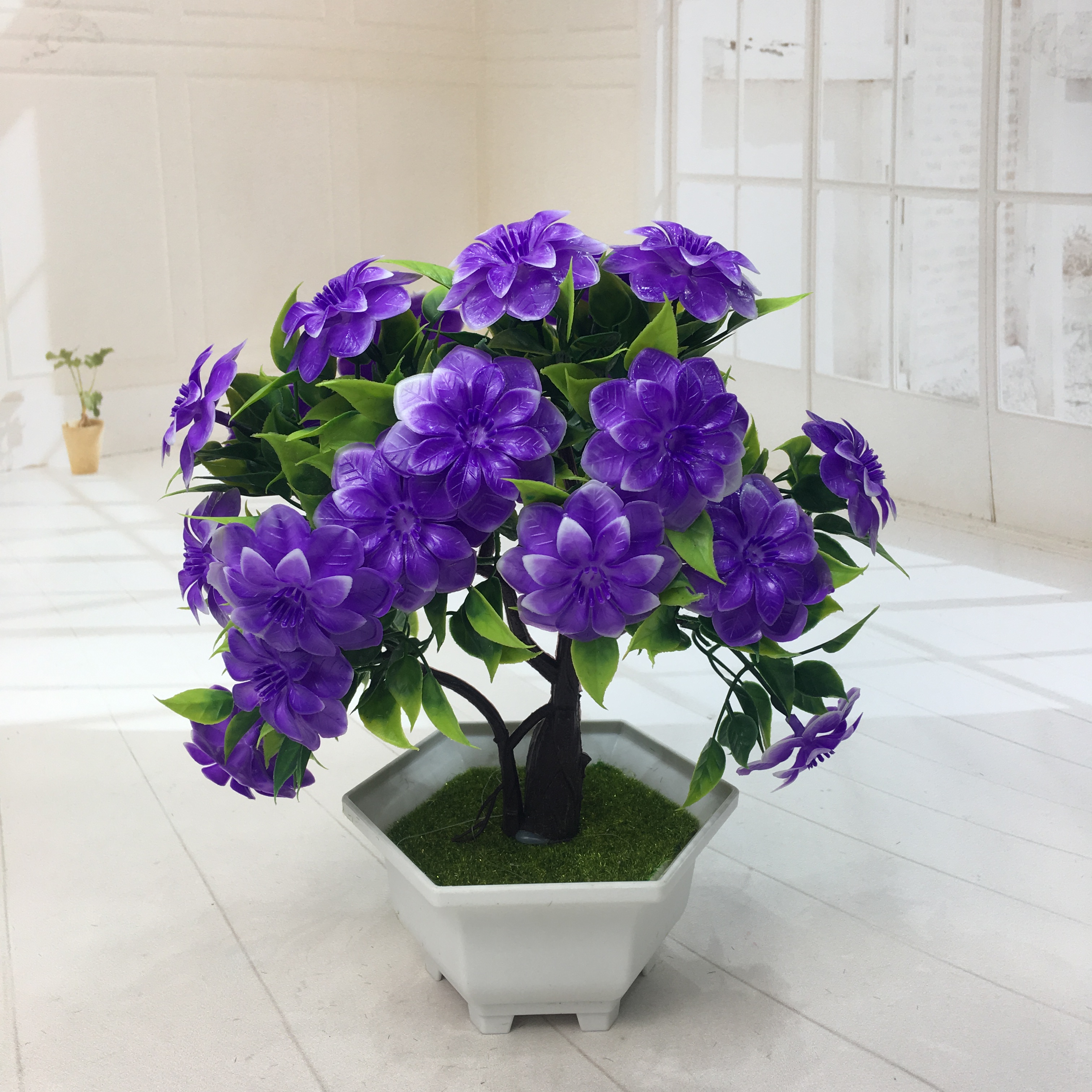 2022 New Mini simulation potted plant combination desktop artificial flower Cross-border mini pulp pot artificial small potted plant