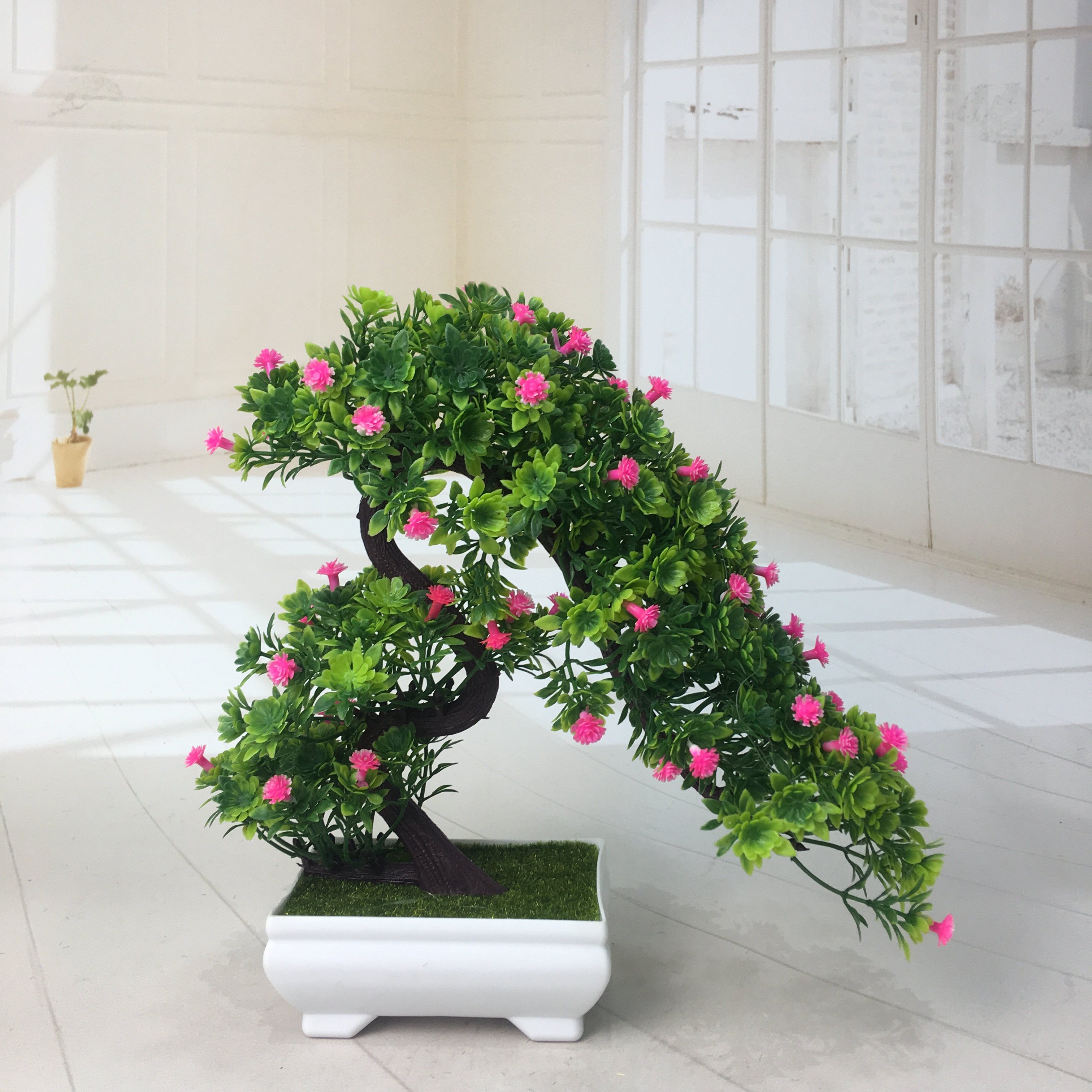Mini artificial bonsai flowers, small potted plants, factory direct sales of artificial flower plants Specification image