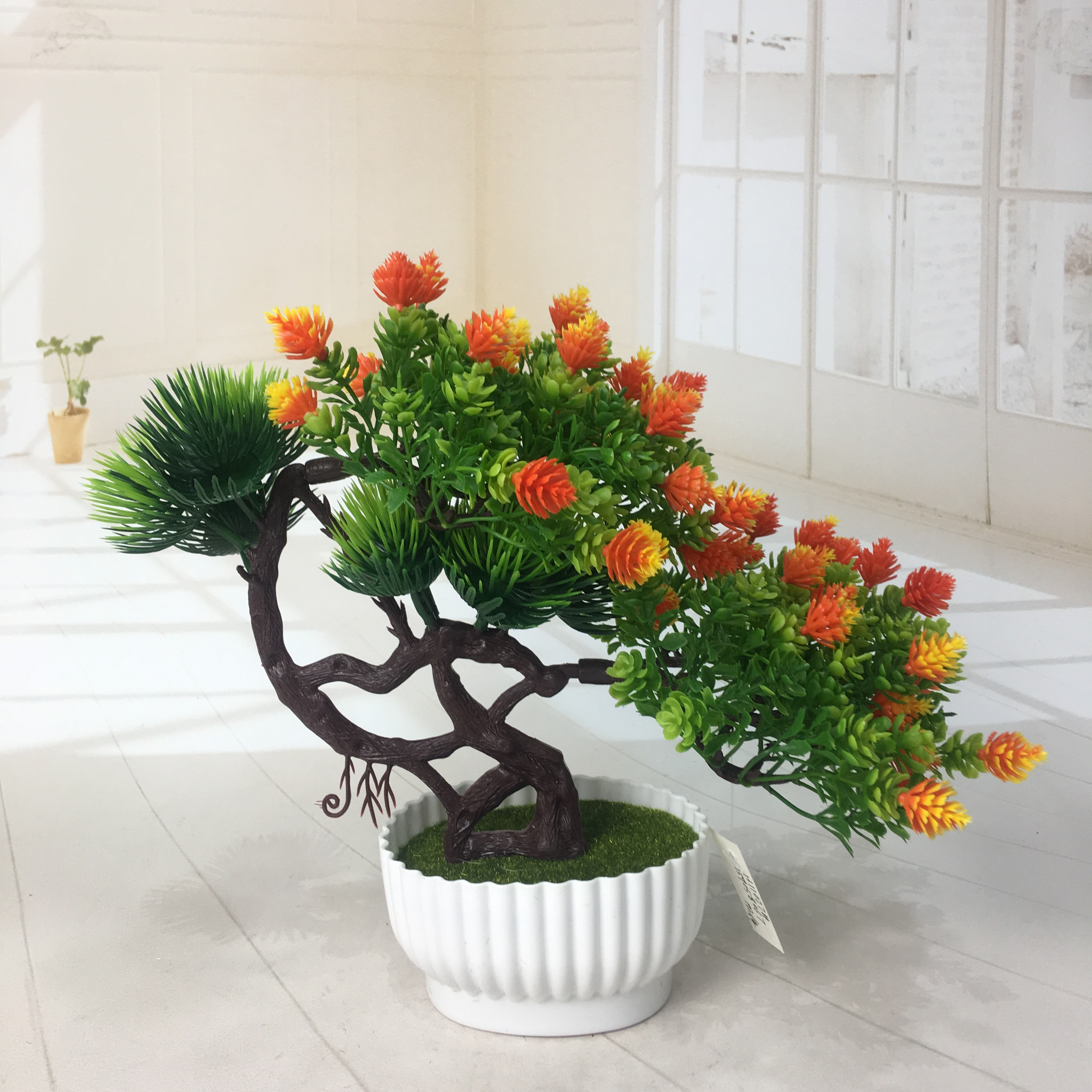 Mini artificial bonsai flowers, small potted plants, factory direct sales of artificial flower plants Specification image