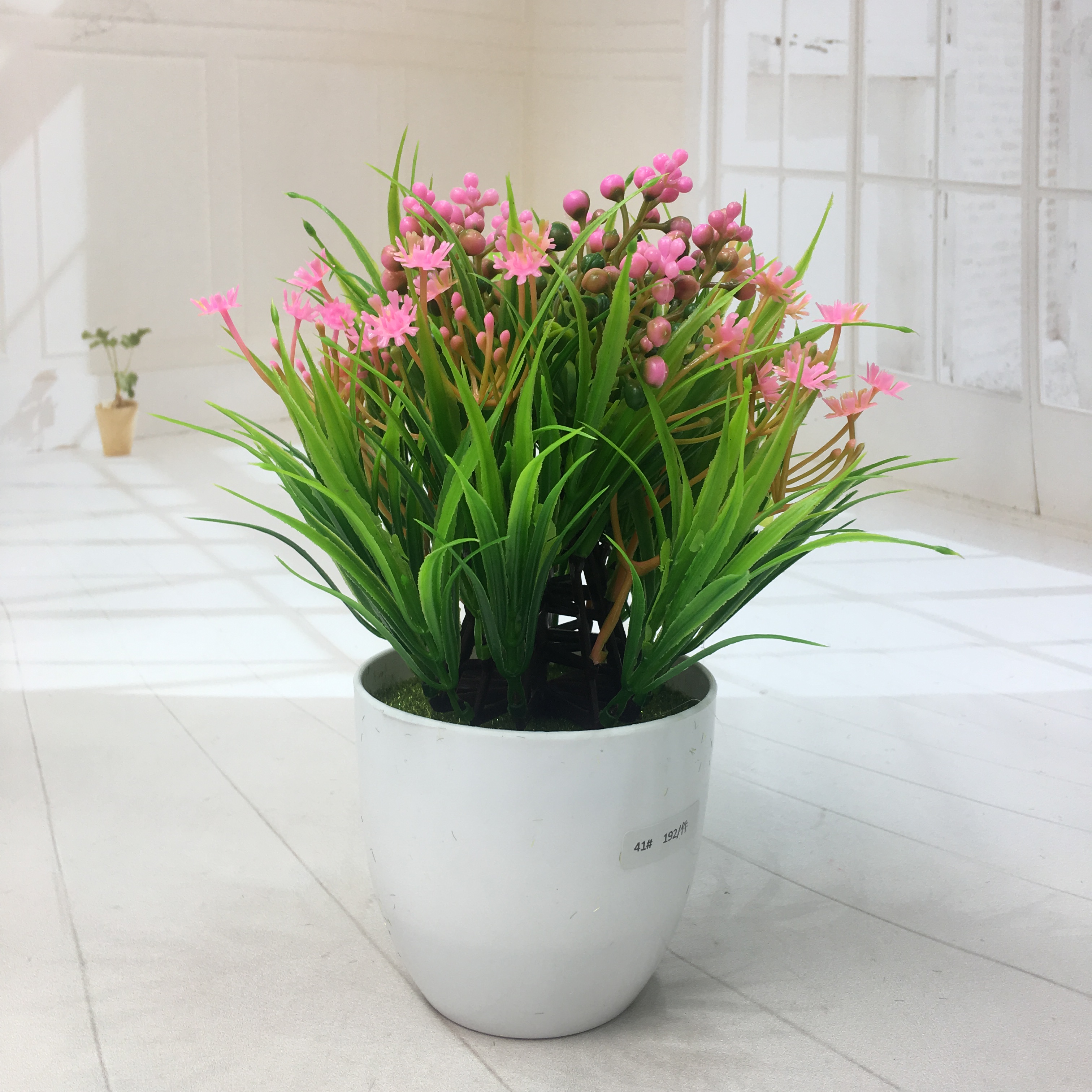 2022 New Mini simulation potted plant combination desktop artificial flower Cross-border mini pulp pot artificial small potted plant details Picture
