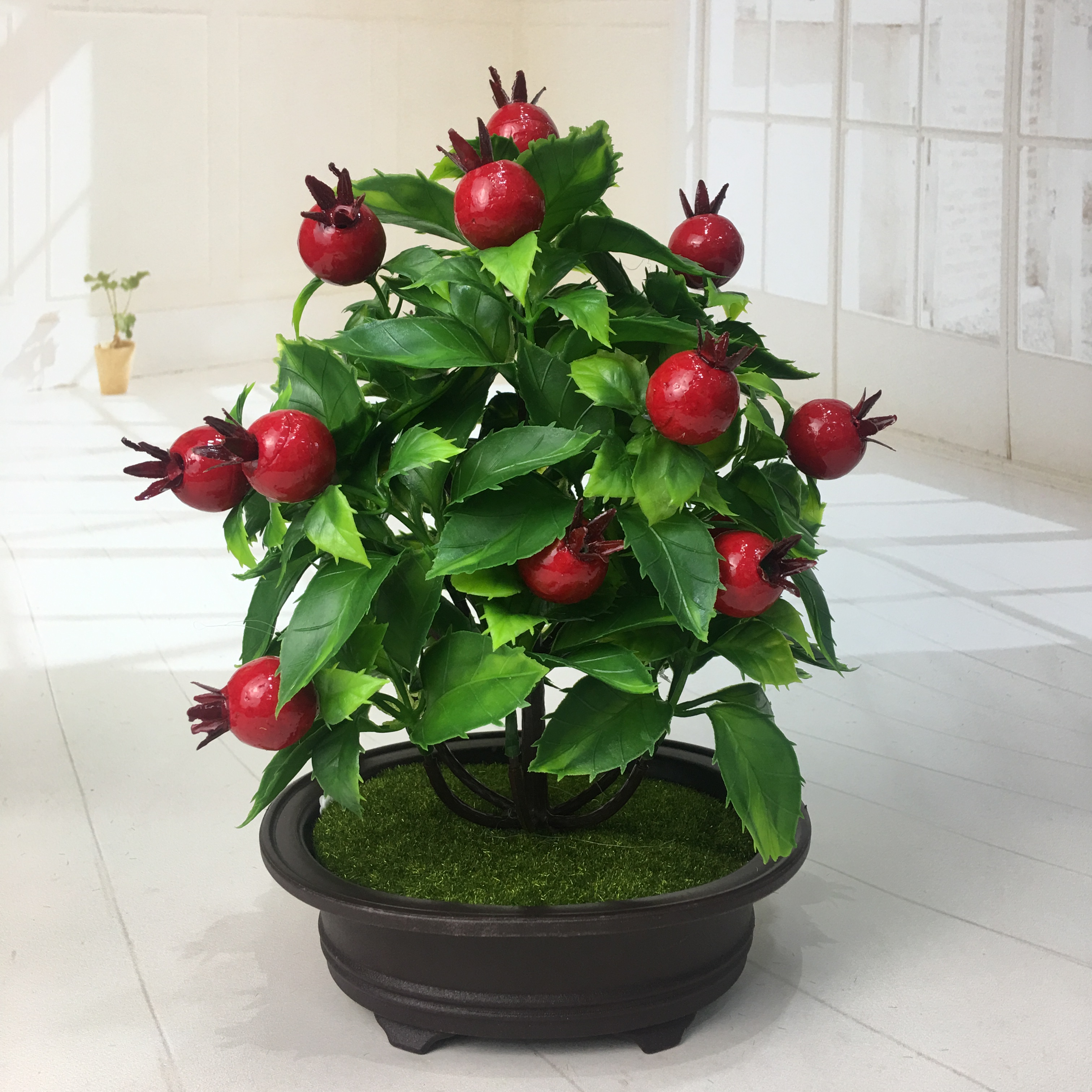 Mini artificial bonsai flowers, small potted plants, factory direct sales of artificial flower plants Specification image