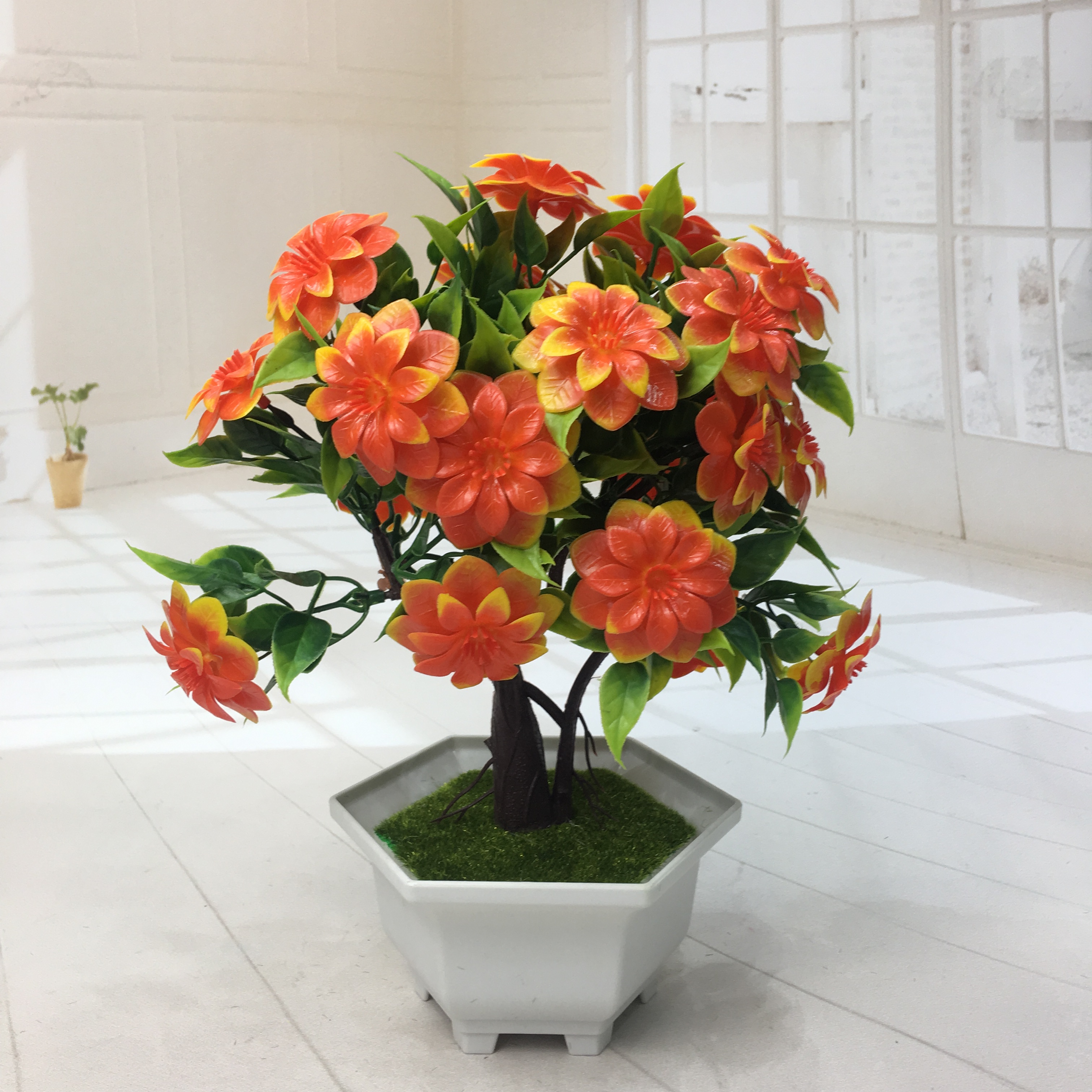 2022 New Mini simulation potted plant combination desktop artificial flower Cross-border mini pulp pot artificial small potted plant details Picture
