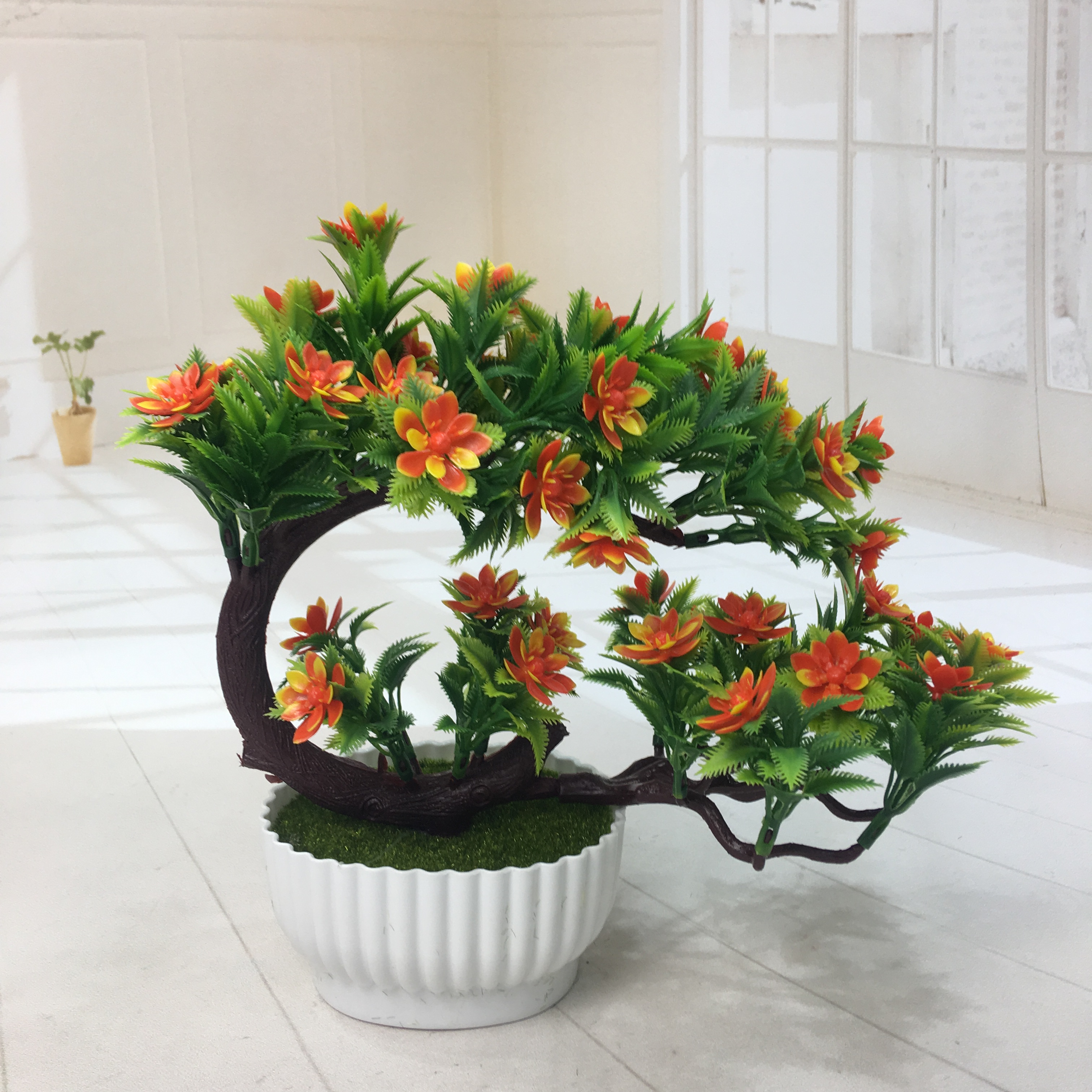 Mini artificial bonsai flowers, small potted plants, factory direct sales of artificial flower plants