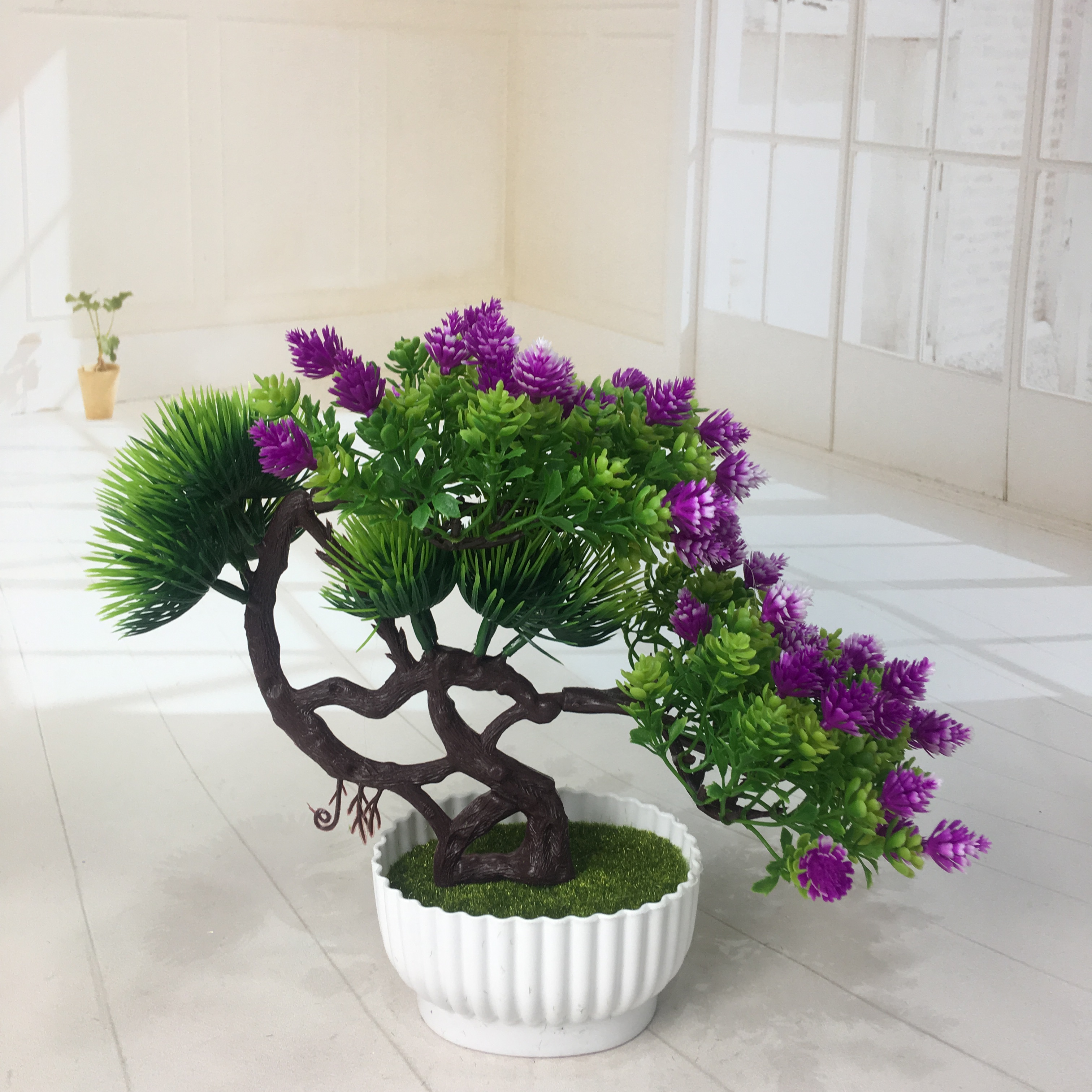 Mini artificial bonsai flowers, small potted plants, factory direct sales of artificial flower plants