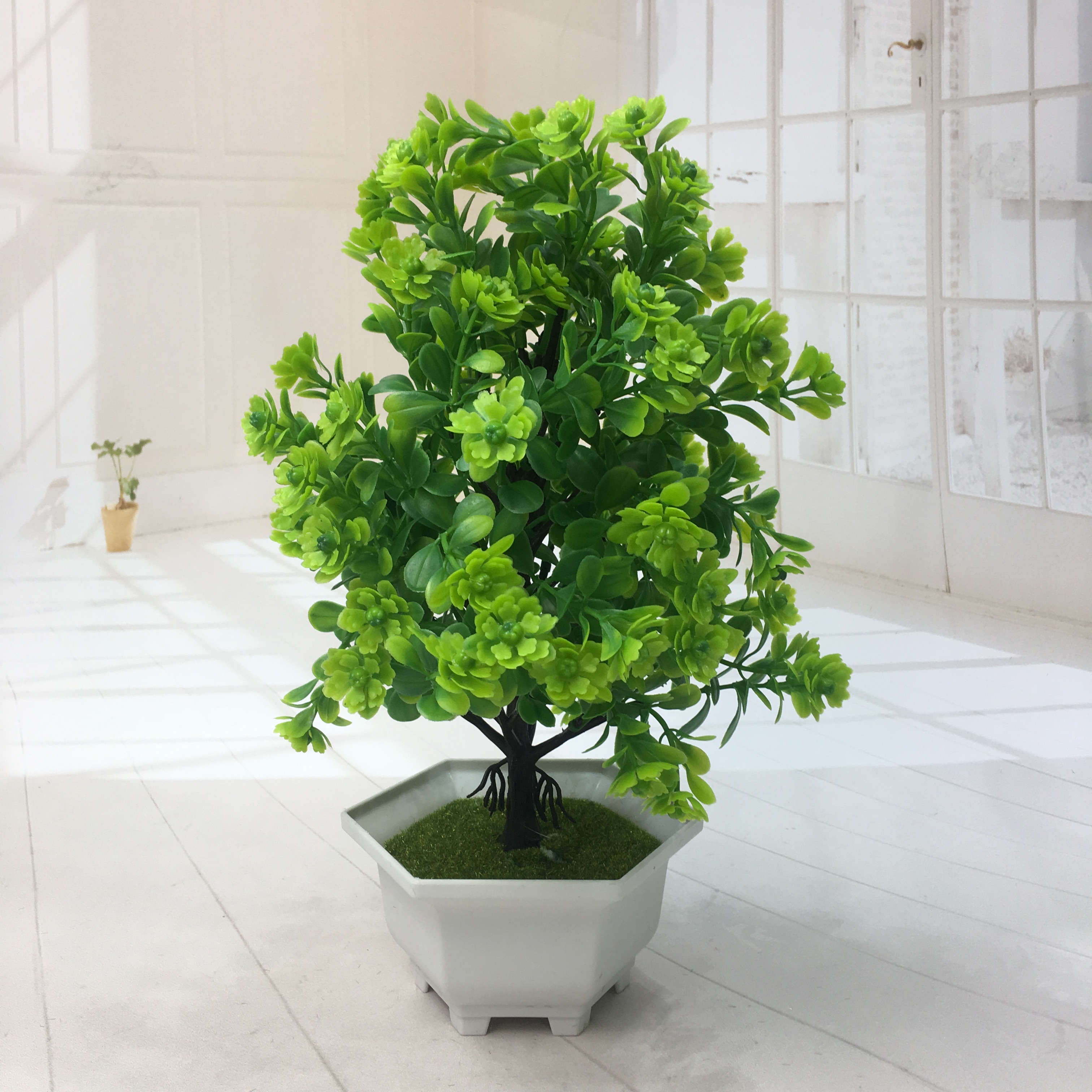 Mini artificial bonsai flowers, small potted plants, factory direct sales of artificial flower plants Application Scenario