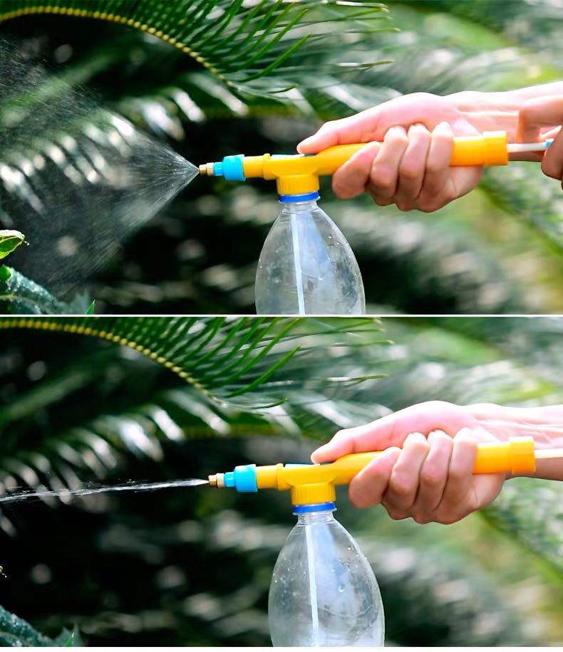 Pulverizador de agua botella de cola barométrico tipo de cobre doble cabeza de pulverización de agua de mano pequeña cabeza de pulverización artículos de jardinería