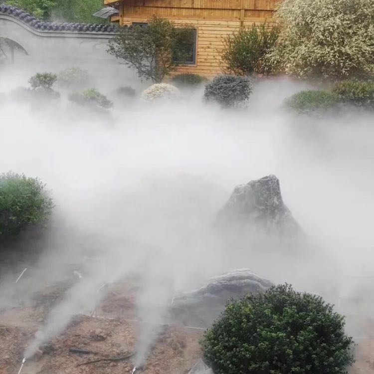 High-pressure spray workshop cooling artificial fog humidification equipment, cotton spinning humidification fog-making machine, livestock farm atomization system details Picture