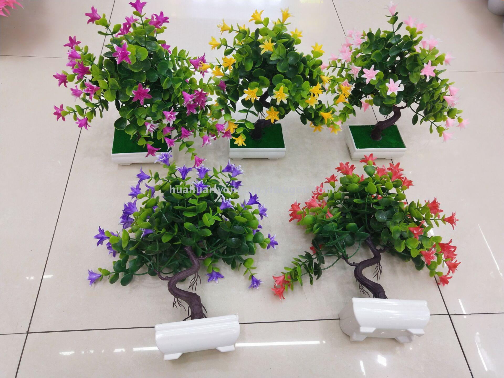 White POTS of simulated plants eucalyptus lily fake flowers decorate living rooms, bedrooms and other furnishings