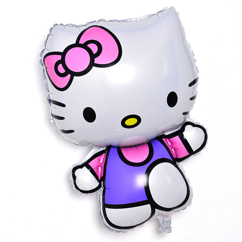 Wholesale of cartoon cats with vests, kt aluminum film balloons, birthday and wedding party decoration cartoon inflatable toys from the manufacturer Specification image