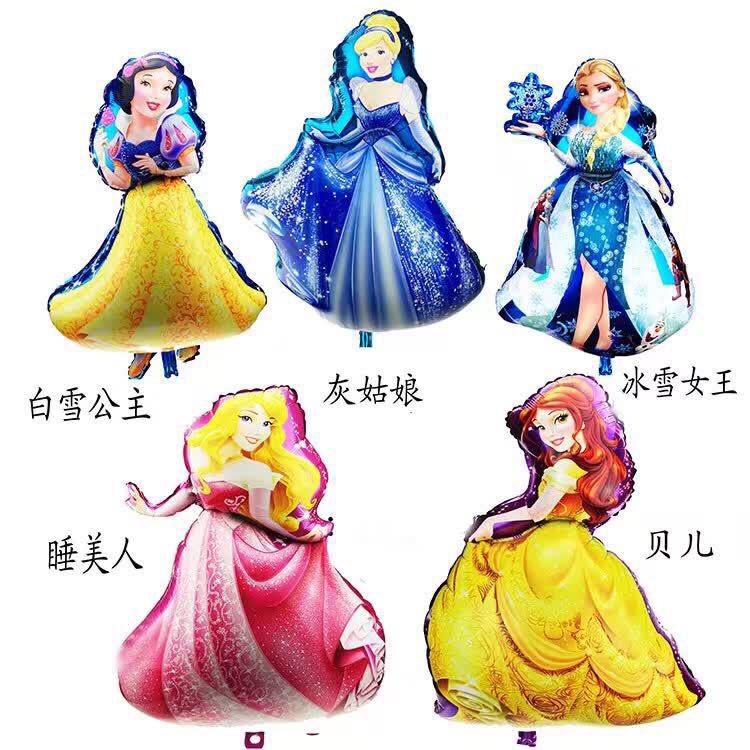 大号异型立体公主铝膜气球 卡通芭芘冰雪白雪贝儿公主铝膜气球