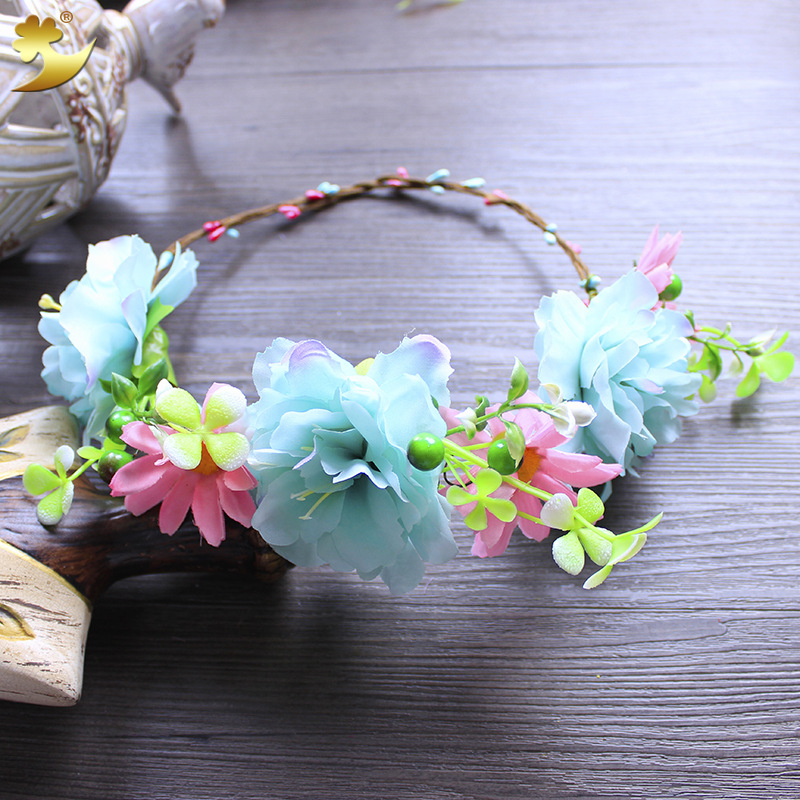 Bohemian hand-woven garland for ladies, 18 cm peony headwear, photography outfit and headwear Application Scenario