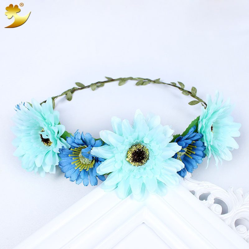 Japanese and Korean-style sunflower wreaths for brides, bridesmaids, children, headwear, headbands, headflowers, photo shoots, spring outings and outdoor activities wholesale Specification image