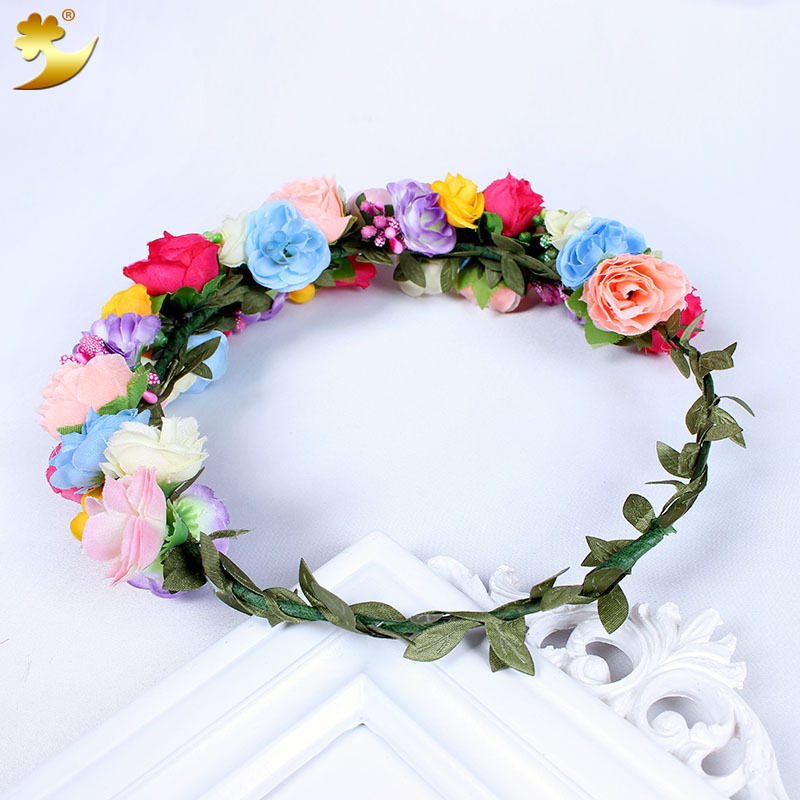 Direct sales of children's flower wreath headwear, Korean-style double-layer fresh bride flower wreath headwear in stock for wholesale details Picture
