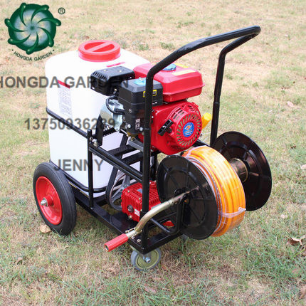 Agricultural high-pressure multi-functional sprayer, four-wheel hand-pushed gasoline 60-liter power sprayer details Picture