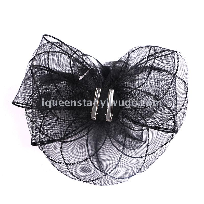 Retro feather tulle top hat headwear for banquets and parties, bride's hair accessories, best-selling Amazon veil hair clips wholesale details Picture