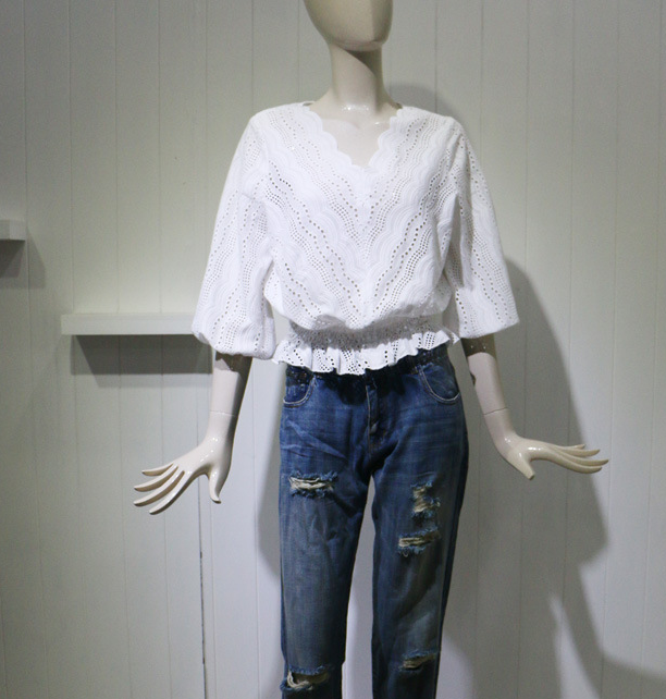 New Korean-style water-soluble fashionable short-sleeved embroidered top Application Scenario