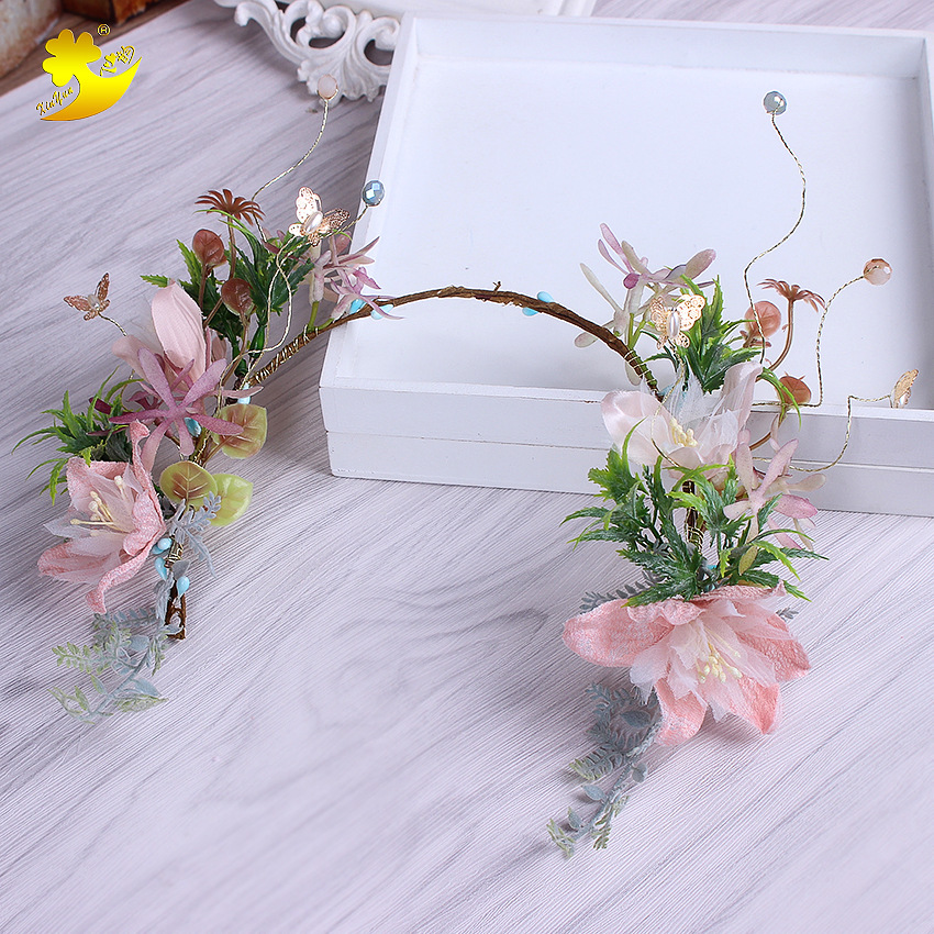 Spring outing, hair accessories, flower garlands, festival performances, photo studios, anniversary celebrations, forest-style Korean retro hair accessories Spring outing, hair accessories, flower garlands, festival performances, photo studios, anniversary celebrations, forest-style Korean retro hair accessories