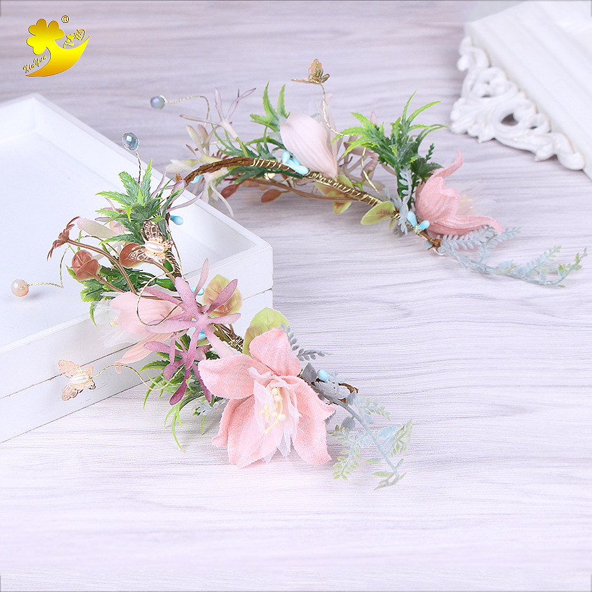 Spring outing, hair accessories, flower garlands, festival performances, photo studios, anniversary celebrations, forest-style Korean retro hair accessories Specification image