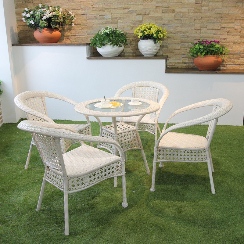 野人谷藤椅户外休闲桌椅子茶几三件套室内阳台花园编藤桌椅五件套详情图2