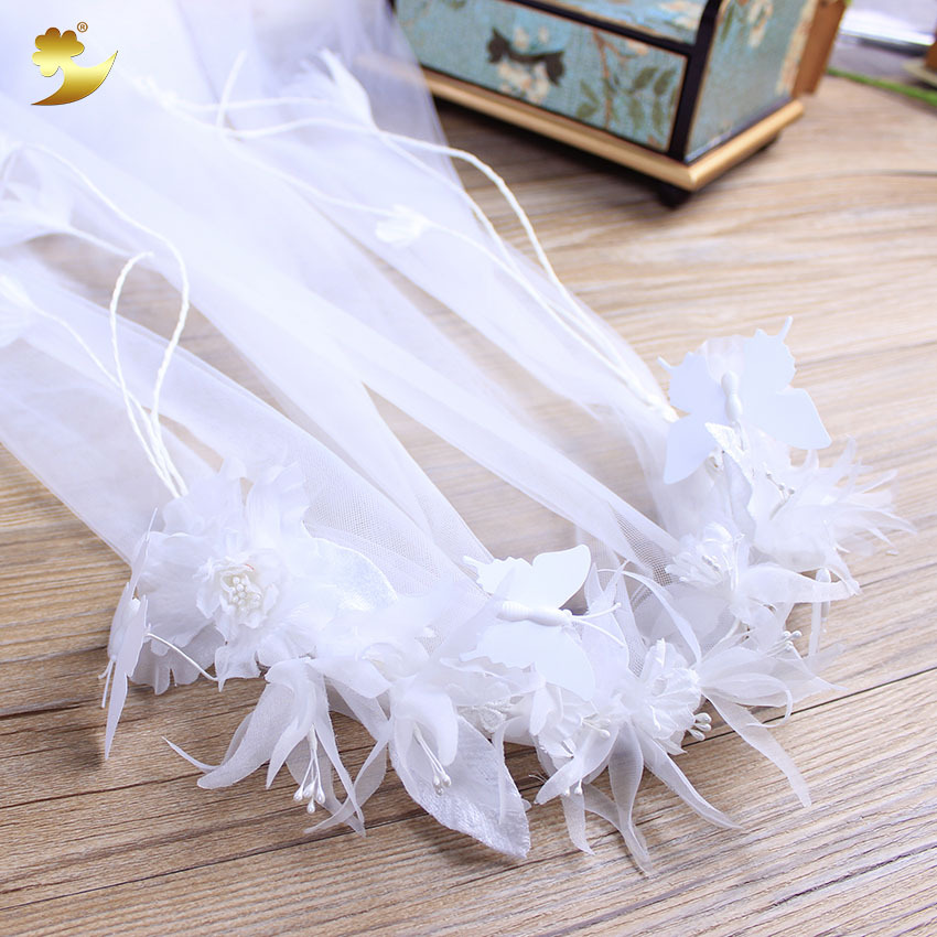 Direct sales of white Phalaenopsis headwear, Korean-style bride's handcrafted net gauze butterfly wedding dress and dress garland veil in stock Application Scenario