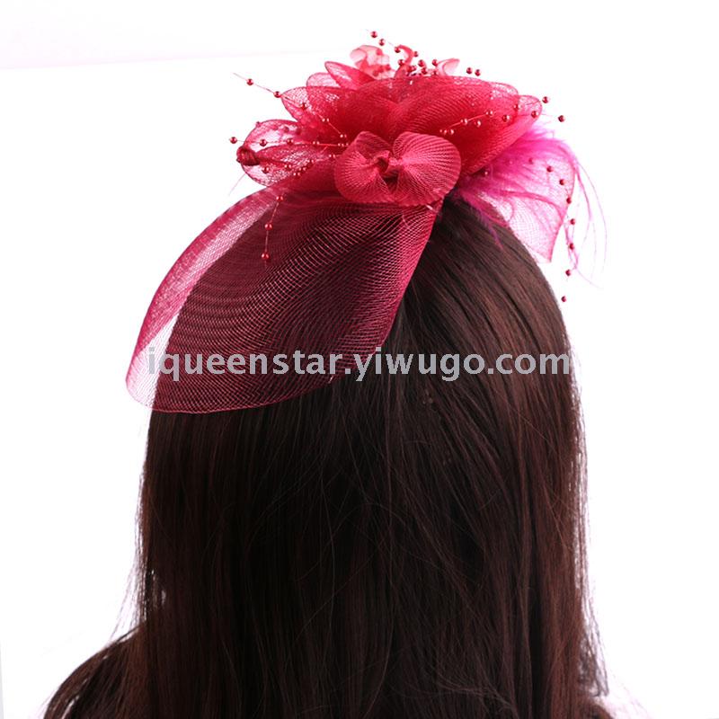Exaggerated ostrich top hat, feather hairpin, ball performance, face cover net hat, feather decoration, headwear and hairpin Specification image