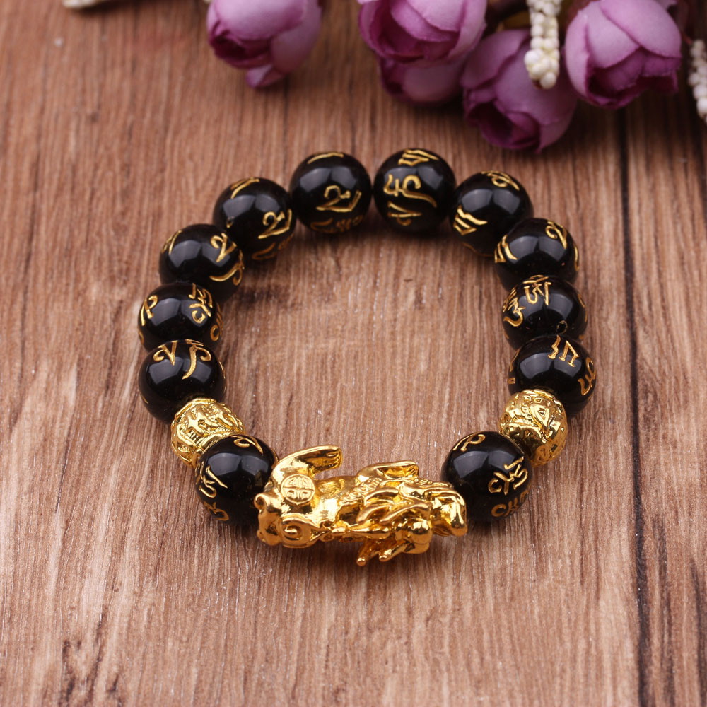 Gold sand bracelet, gold-plated color-preserving PI Xiu bracelet, couple jewelry for men and women, as a gift Specification image