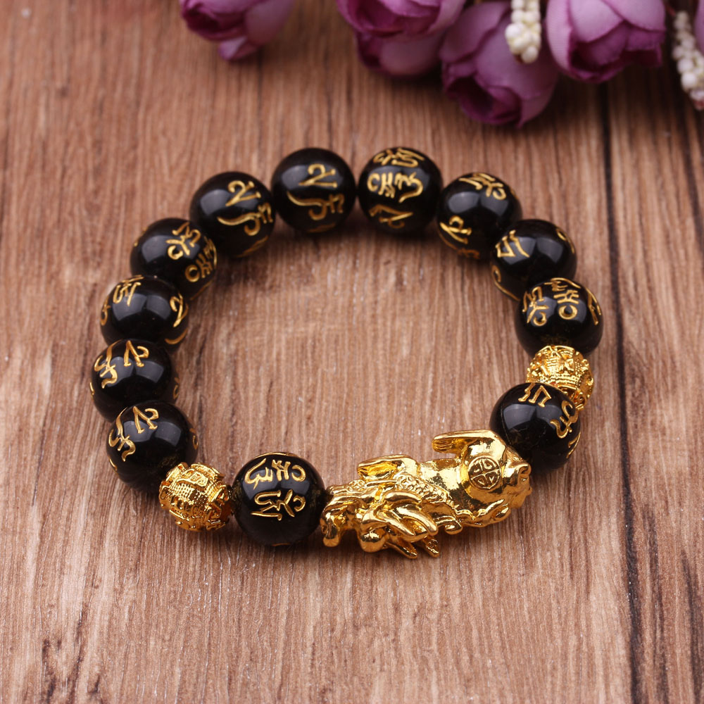 Gold sand bracelet, gold-plated color-preserving PI Xiu bracelet, couple jewelry for men and women, as a gift details Picture