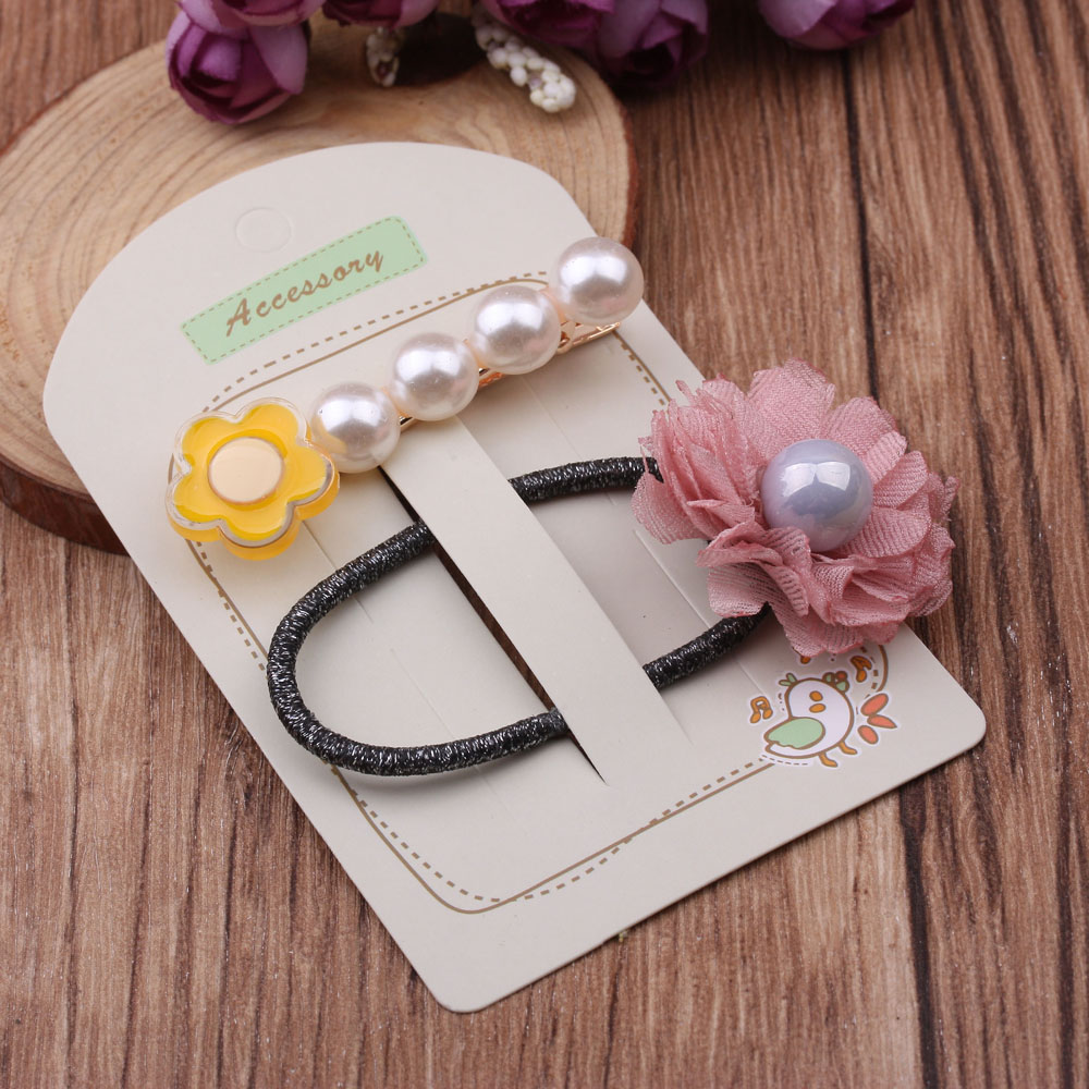 10-yuan accessory boutique, one-piece clip, rubber band set, bow headwear, Korean hair flower, hair clip, side clip wholesale details Picture